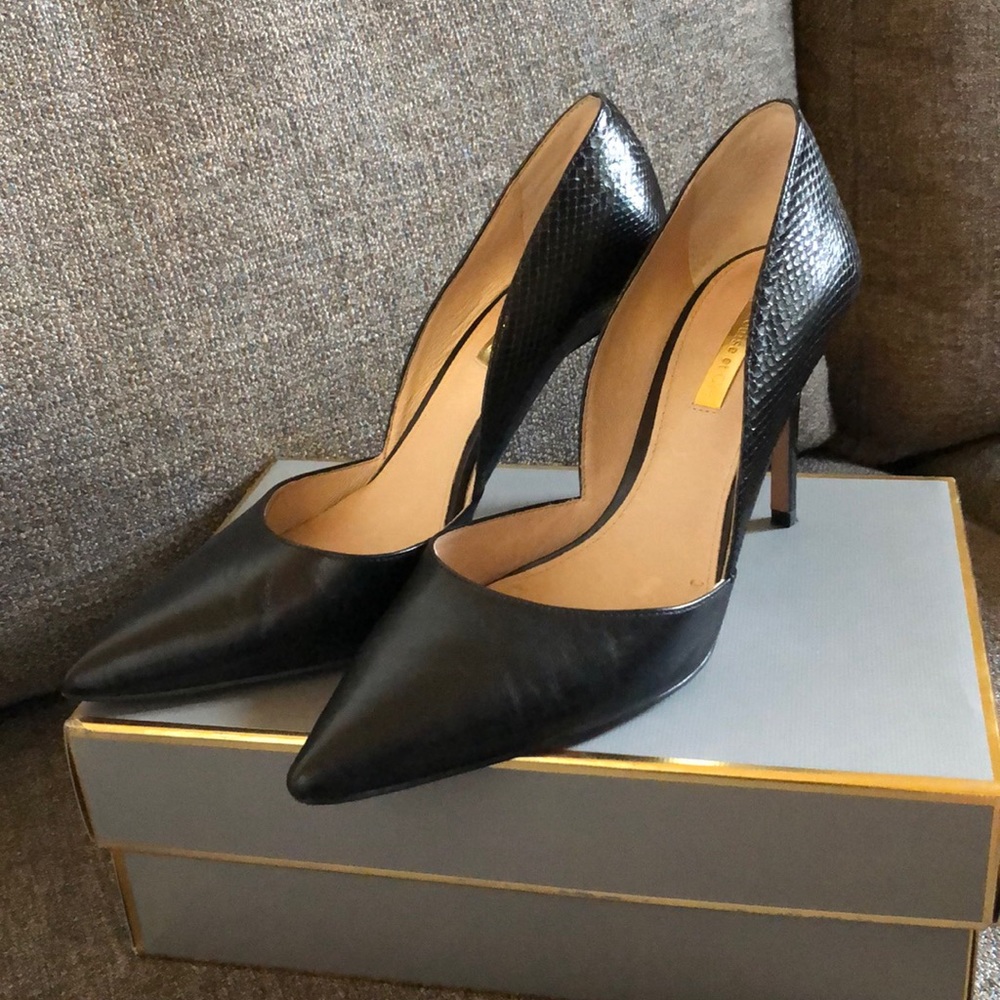 Black leather heel